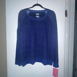 MUK LUKS Womens XL‎ Butter Knit Long Sleeve Relaxed Fit Top Casual Blue